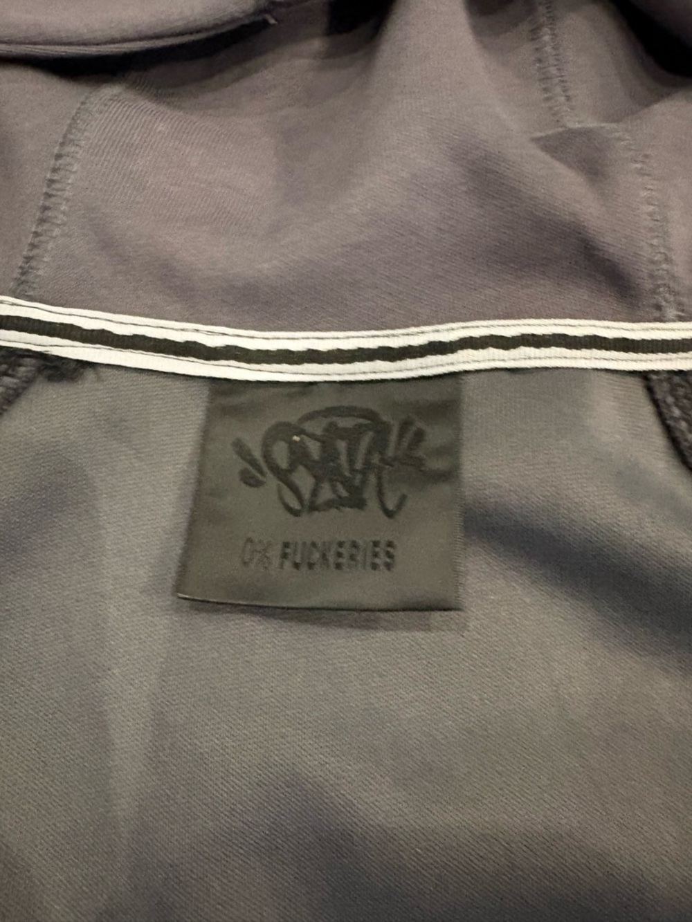 Black and Gray Zip Hoodie with Orange Accents - Picture 4 of 5